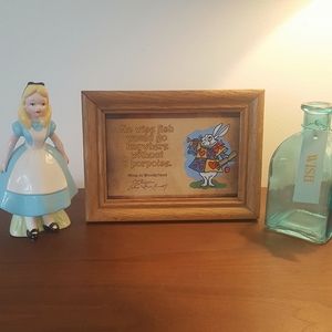 Alice in wonderland fish dolphin framed art saying